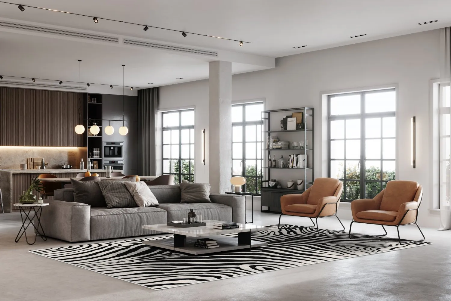 Wilton-tæppe - Zebra (sort/hvid)