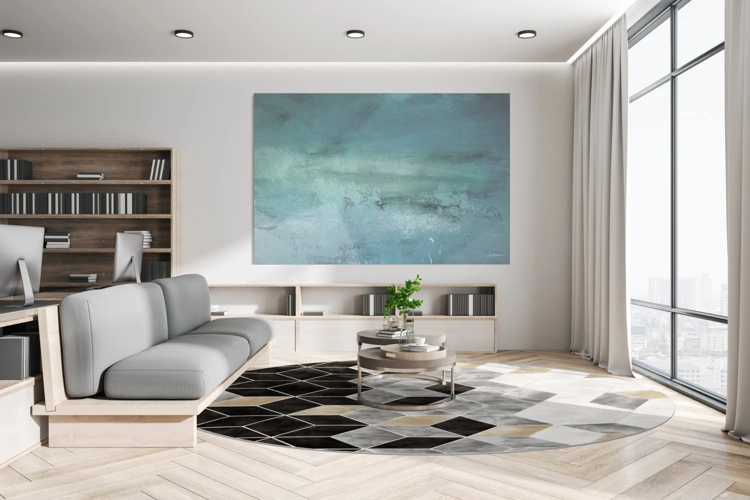 Rundt tæppe - Brigooda (grå)