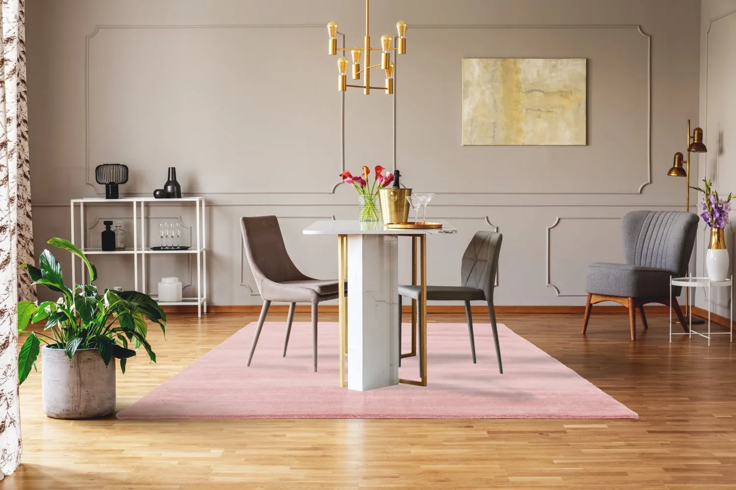 Recycled PET with viscose look (lyserød)