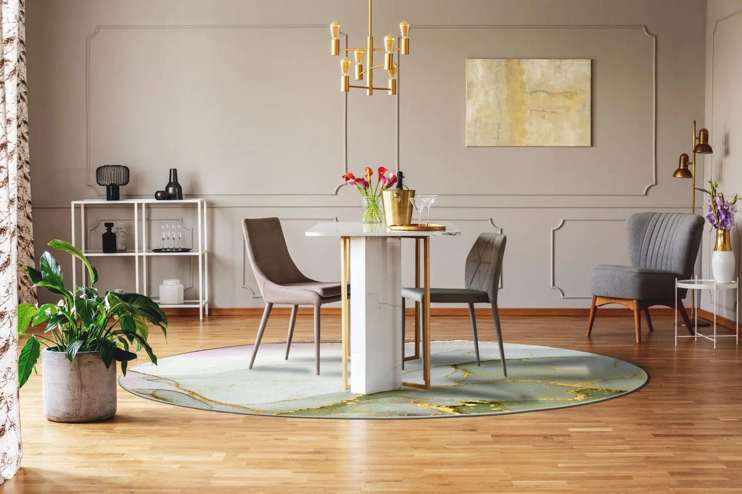 Rundt tæppe - Livata (multi)