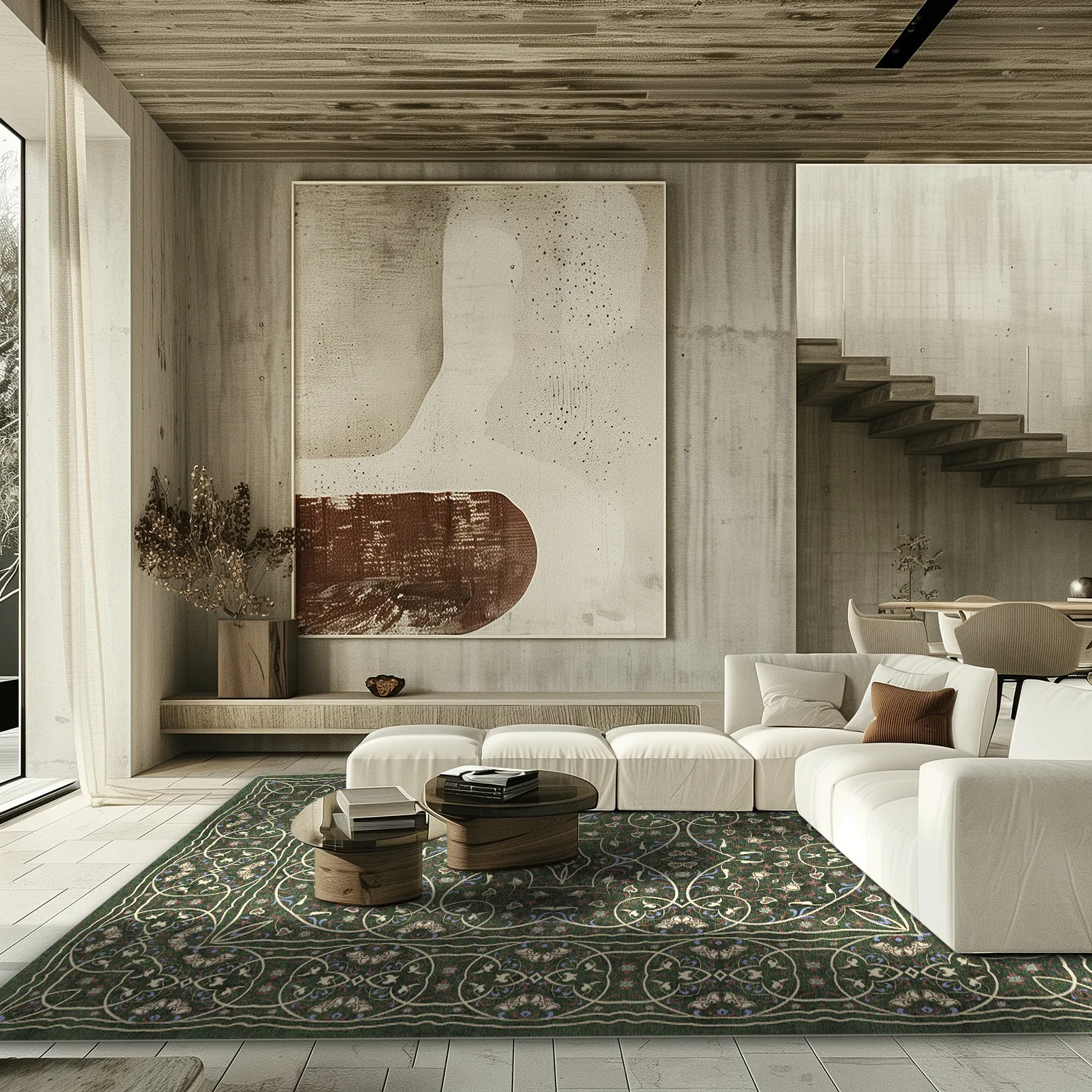 Wilton-tæppe - Dara (grøn)