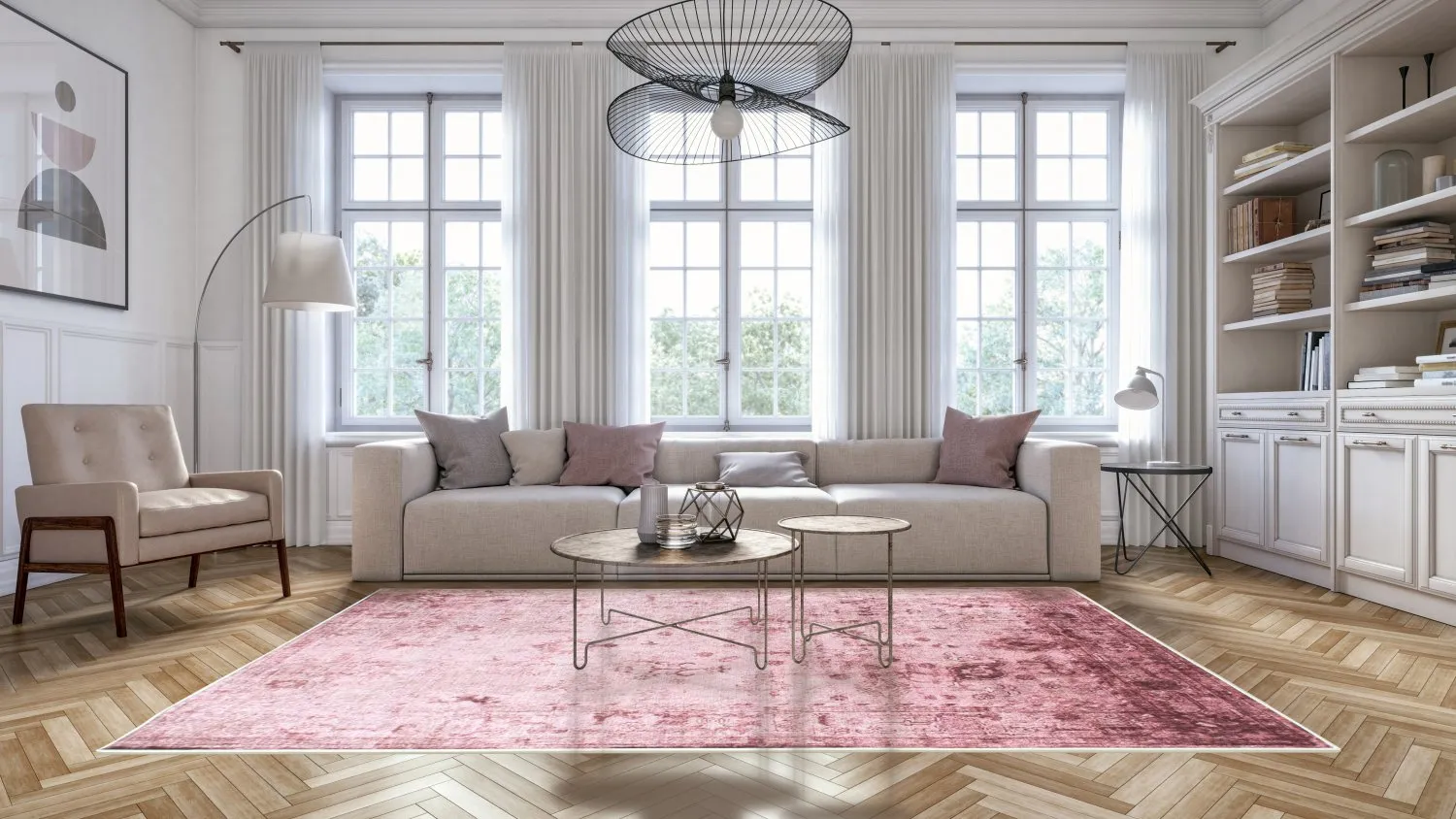 Wilton-tæppe - Violetta (lyserød)