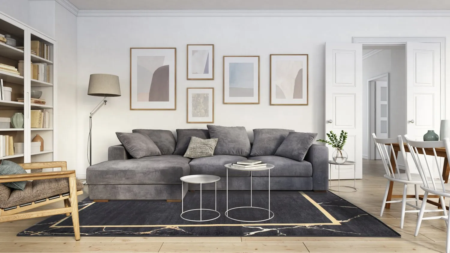 Wilton-tæppe - Cerasia (sort/guld)