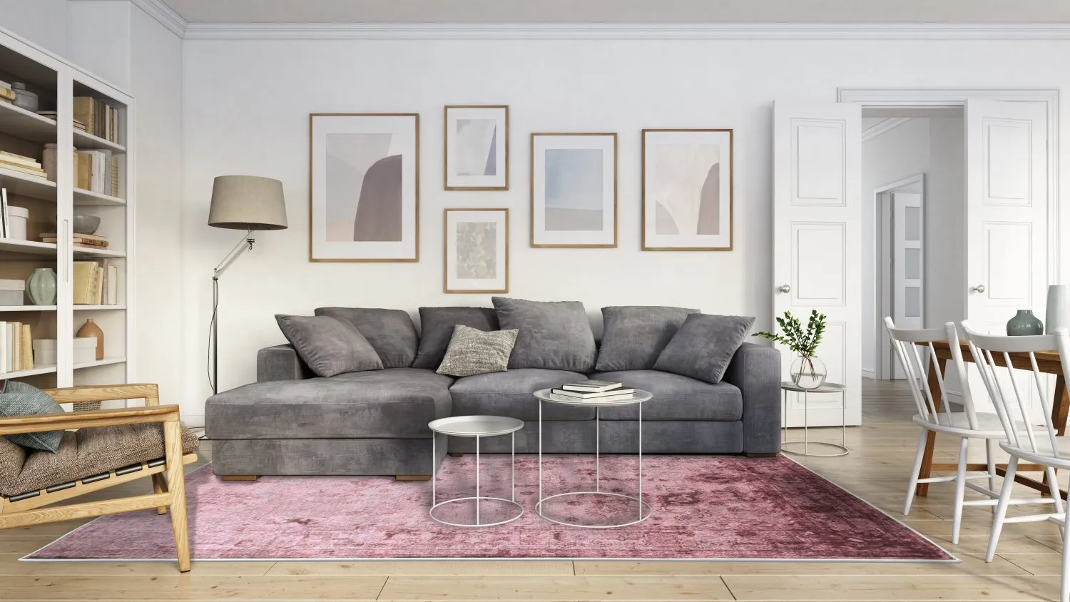 Wilton-tæppe - Violetta (lyserød)