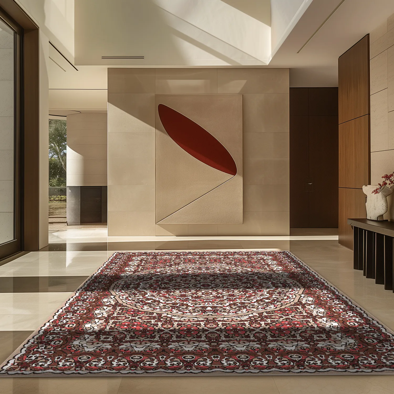 Wilton-tæppe - Odette (rød/multi)