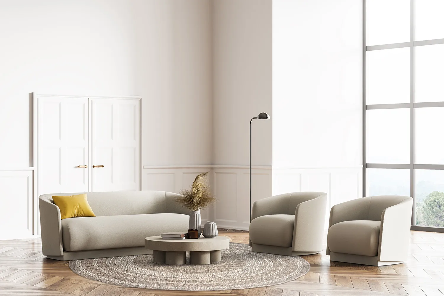 Runde tæpper - Indoor/Outdoor Angus (beige)