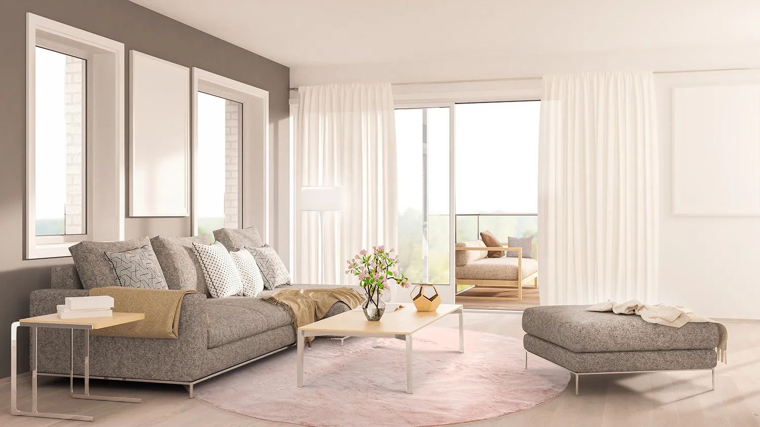 Runde tæpper - Aranga Super Soft Fur (lyserød)