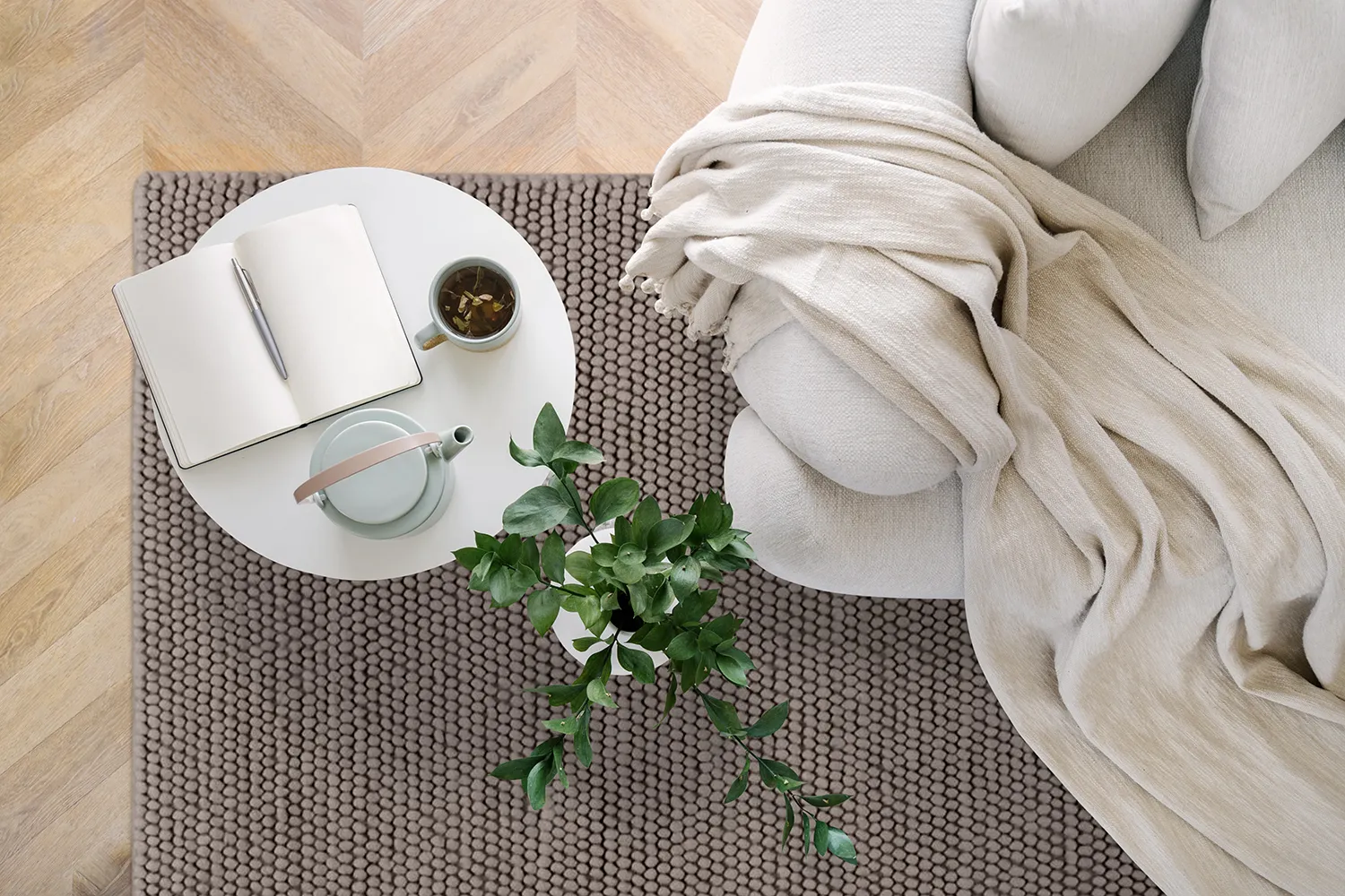 Uldtæppe - Avafors Wool Bubble (brun)