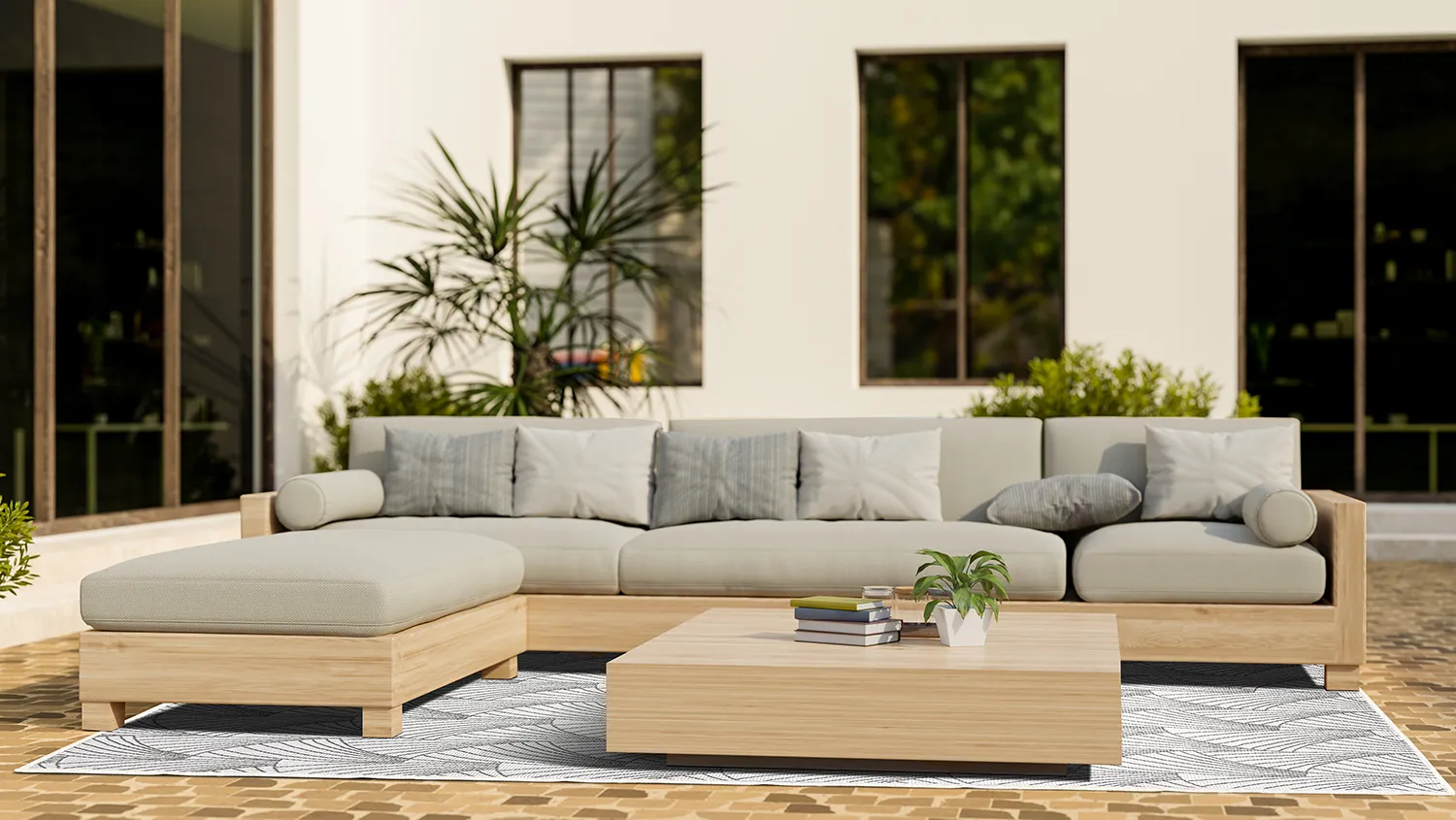 Tæpper til indendørs/udendørs brug - Beau (beige)