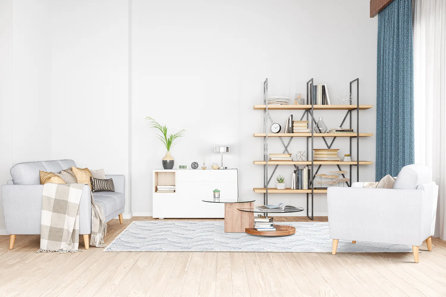 Tæpper til indendørs/udendørs brug - Beau (blå)