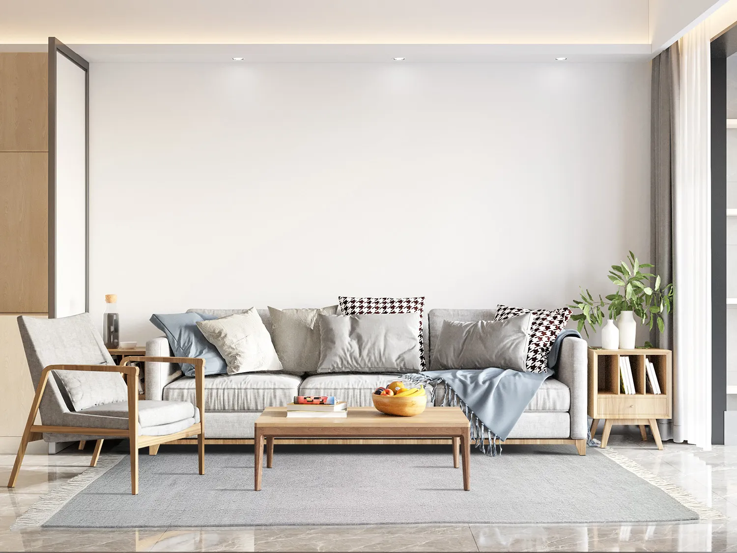 Uldtæppe - Bibury (lysegrå)