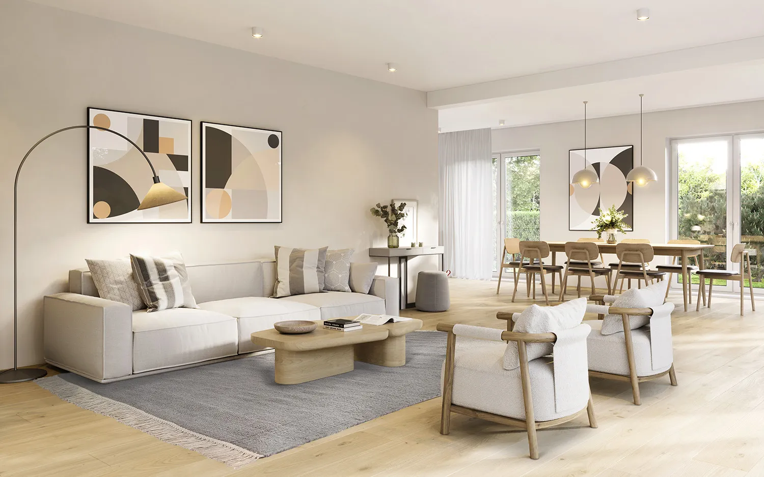 Uldtæppe - Bibury (lysegrå)