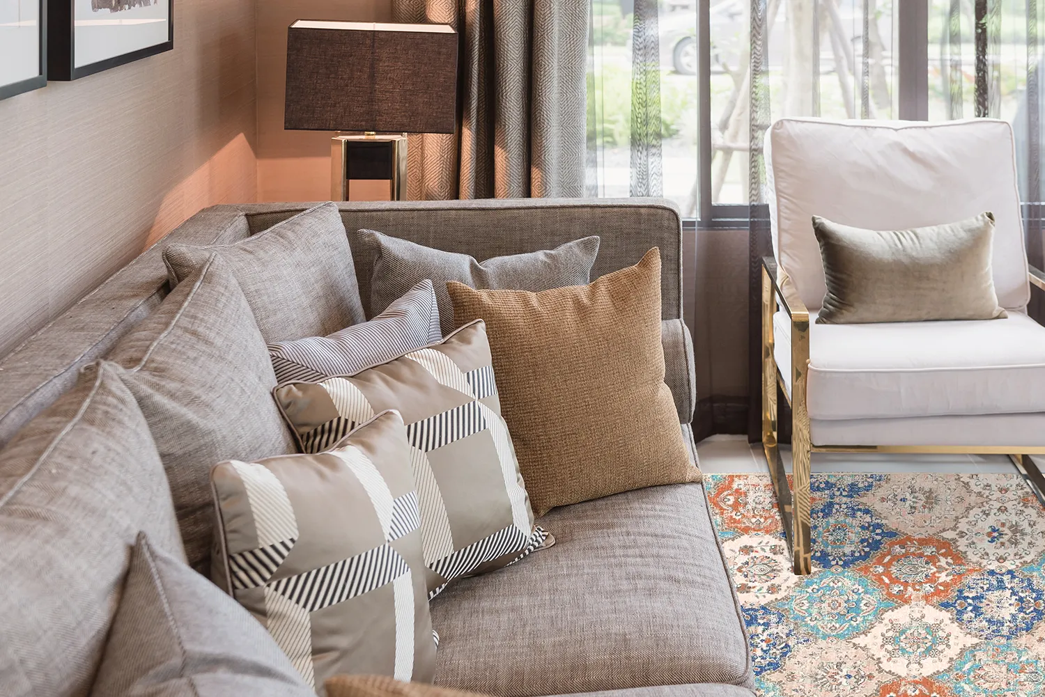 Wilton-tæppe - Bohemia (lyserød/blå)