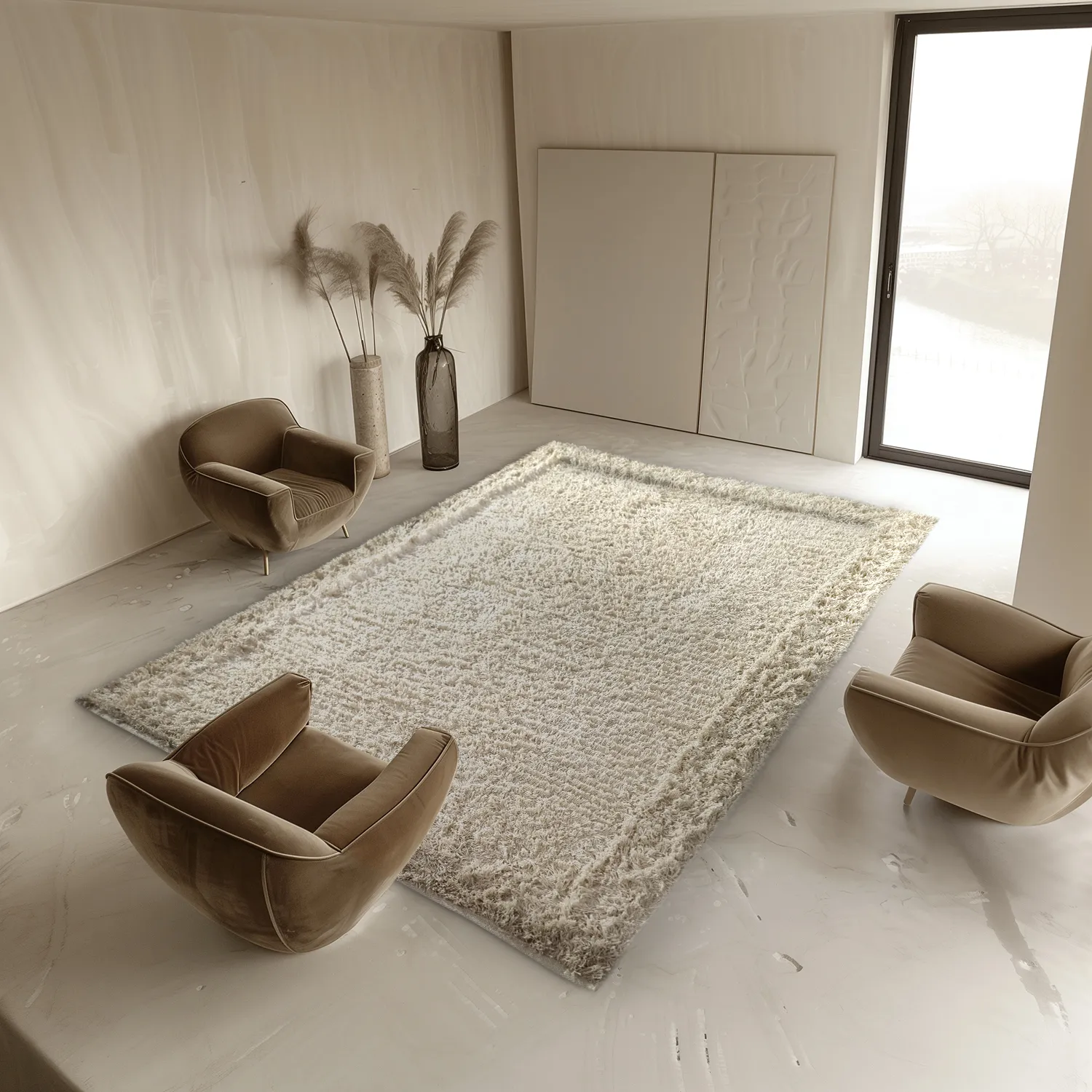 Ryatæpper - Bonnie Natural Cotton Shaggy (natur)