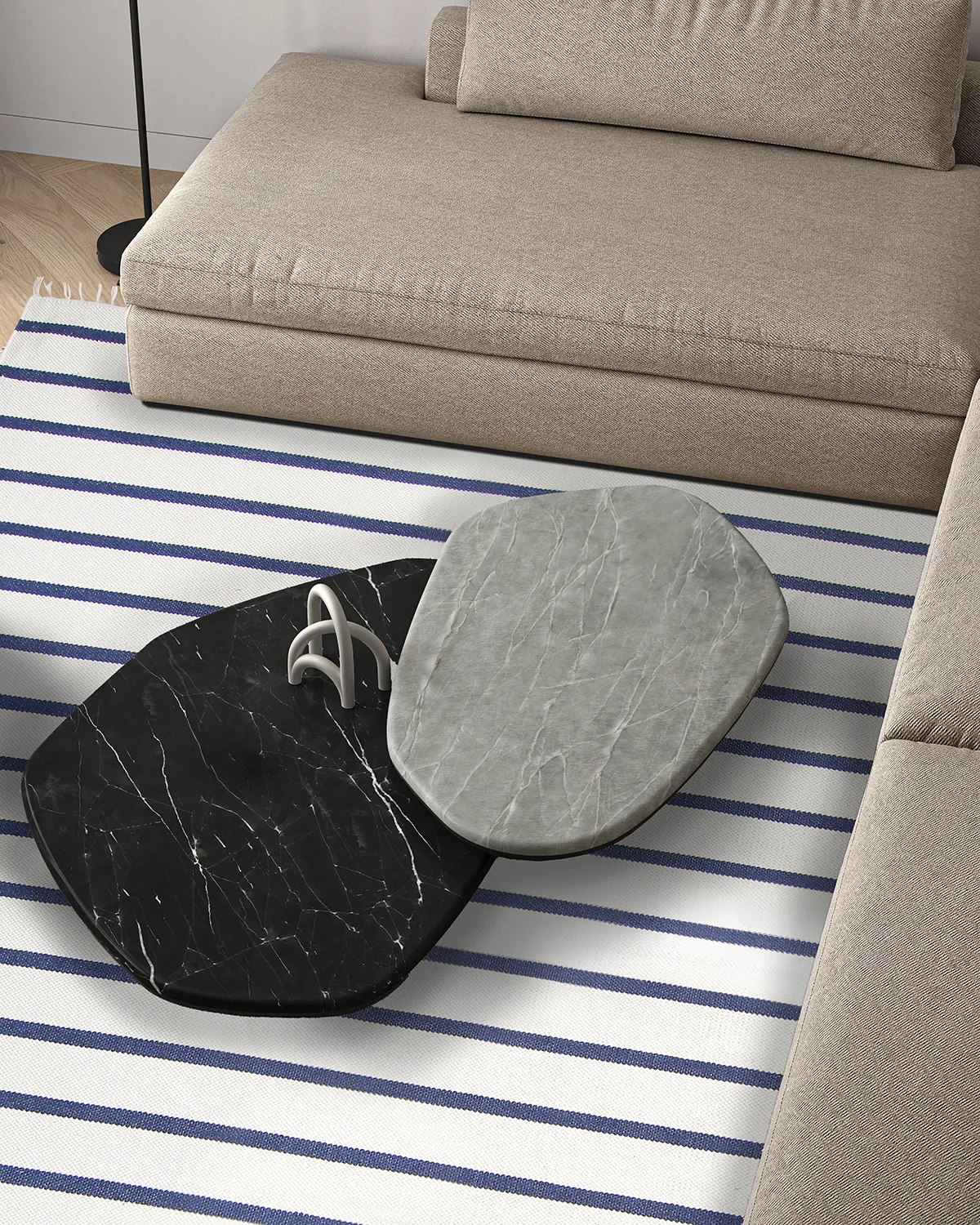 Bomuldstæppe - Helle (blue)