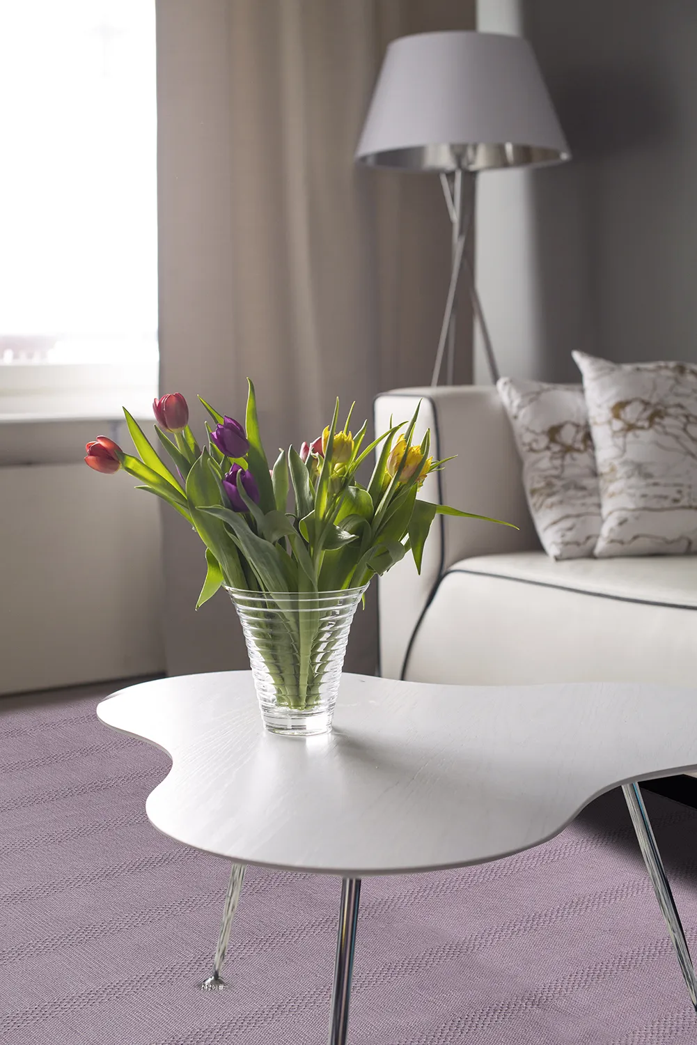 Bomuldstæppe - Lilje (lilla)