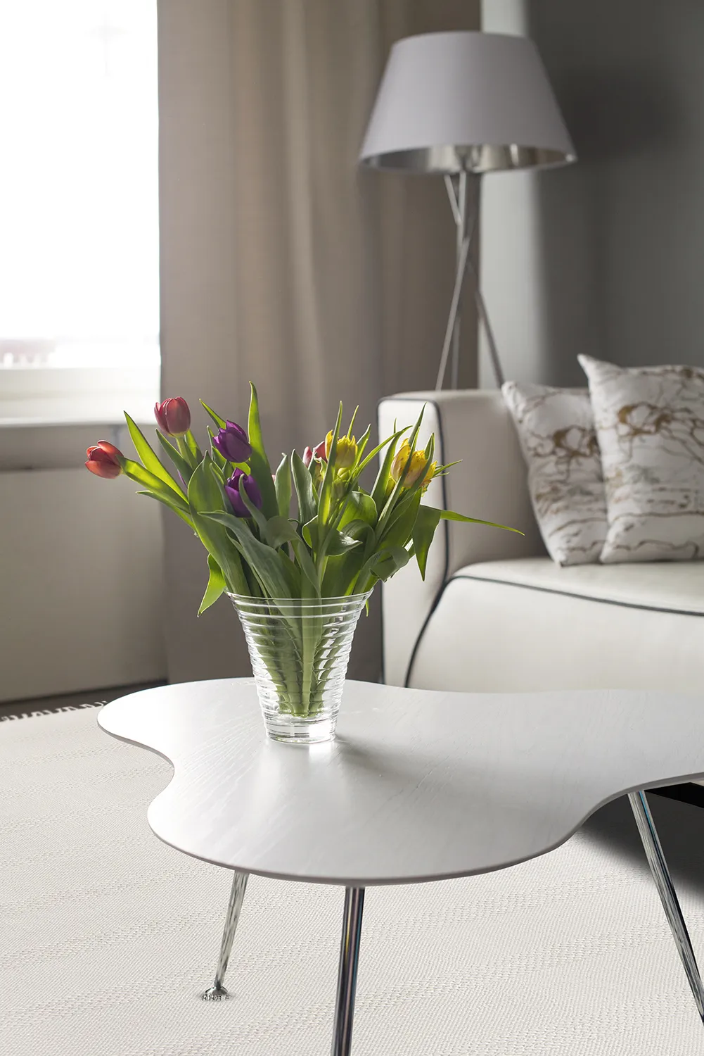 Bomuldstæppe - Lilje (hvid)