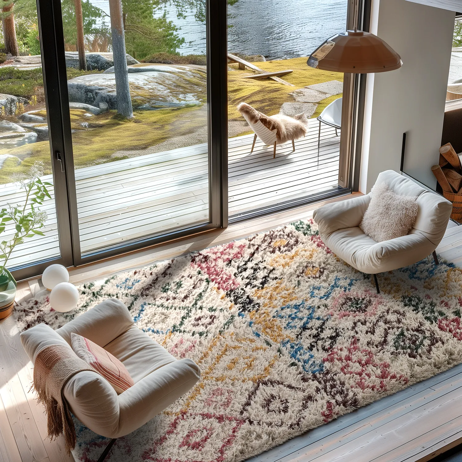 Ryatæpper - Maloney Natural Cotton Shaggy (multi)