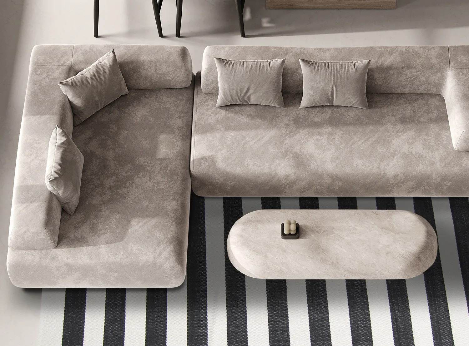 Bomuldstæppe - Nilo (sort/hvid)