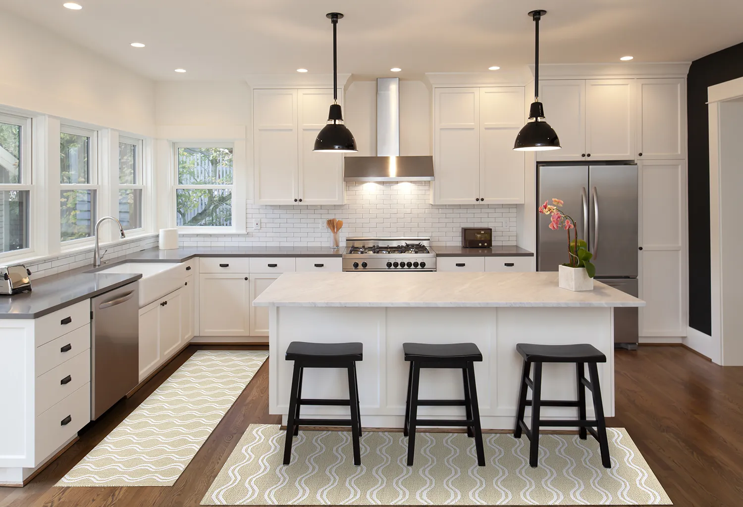 Plasttæpper - Camden (beige/hvid)