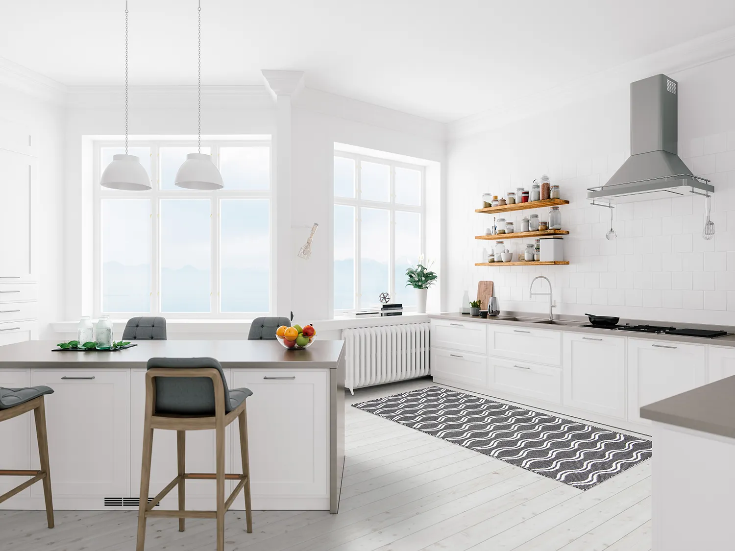 Plasttæpper - Camden (sort/hvid)