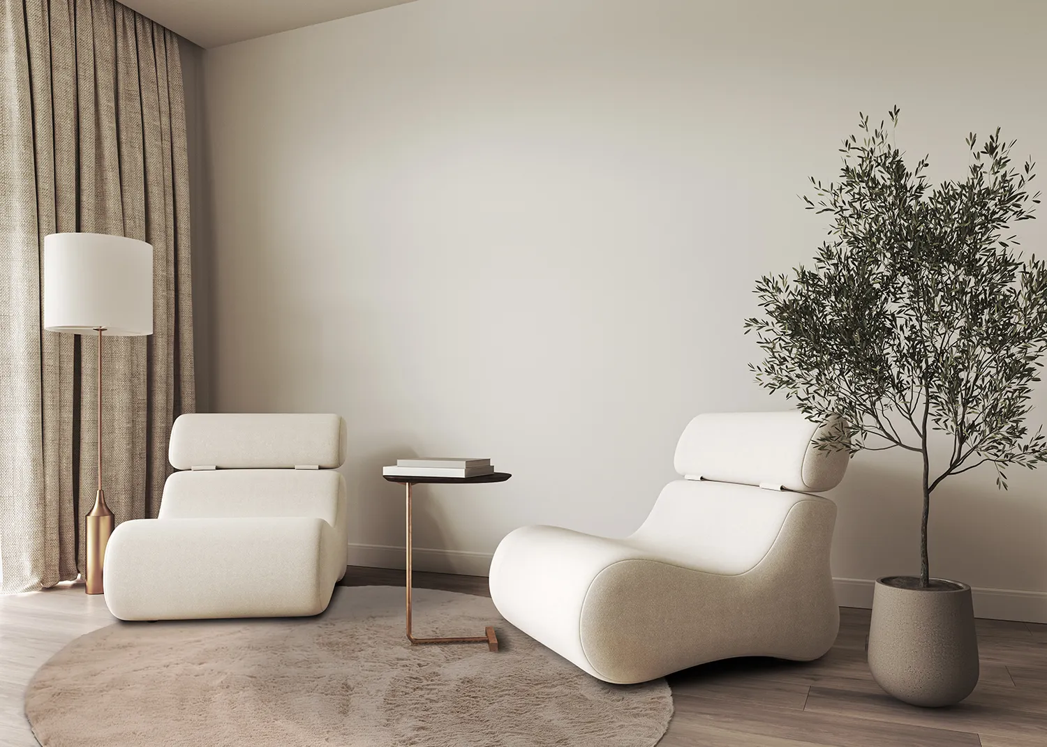 Runde tæpper - Cloud Super Soft (taupe)