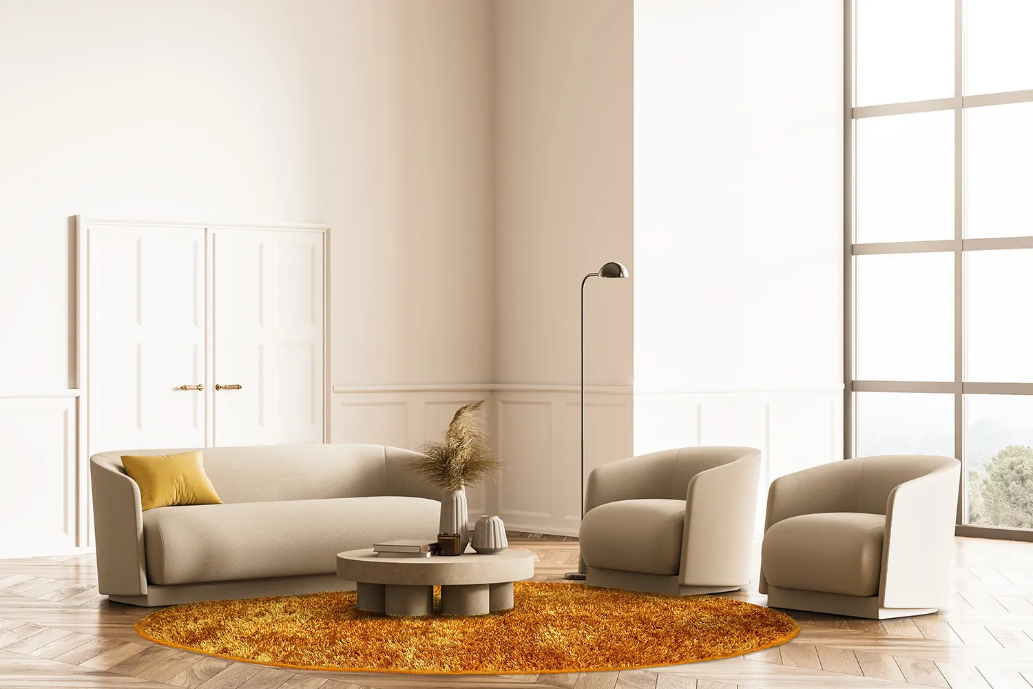 Runde tæpper - Cosy (ocher)