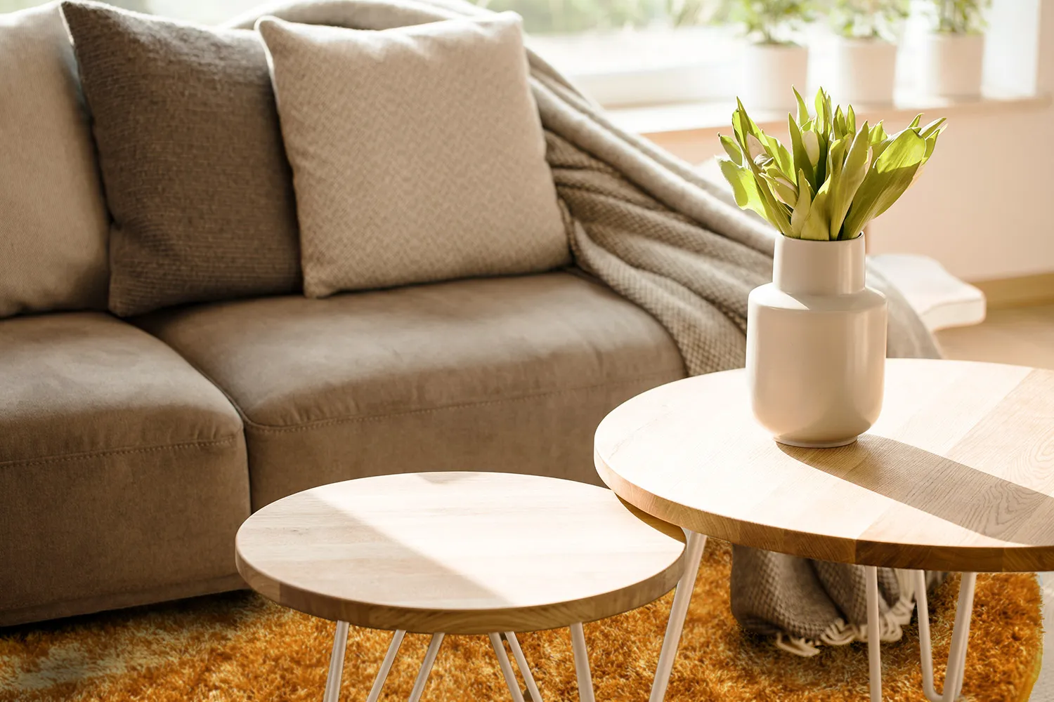 Runde tæpper - Cosy (ocher)