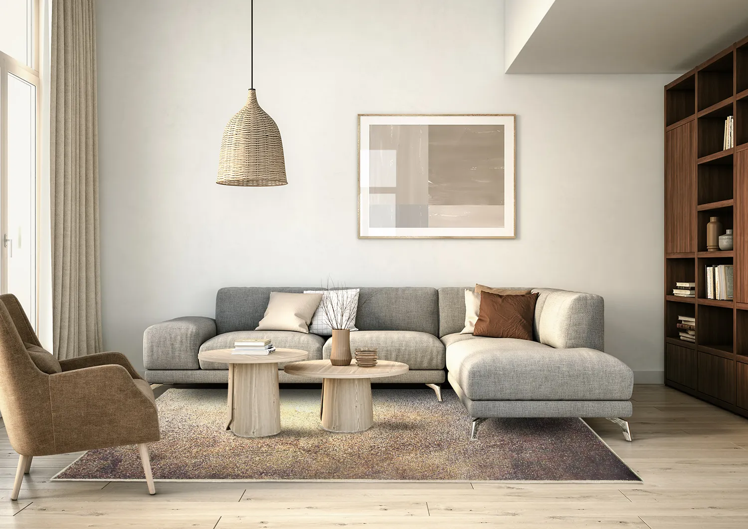 Wilton-tæppe - Oristano (brun/guld)