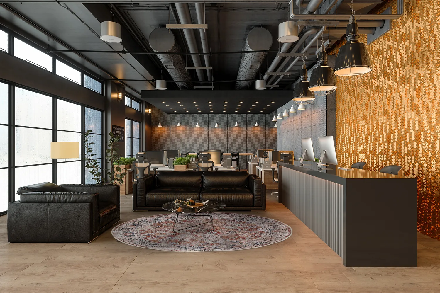 Rundt tæppe - Douz (lyserød/multi)