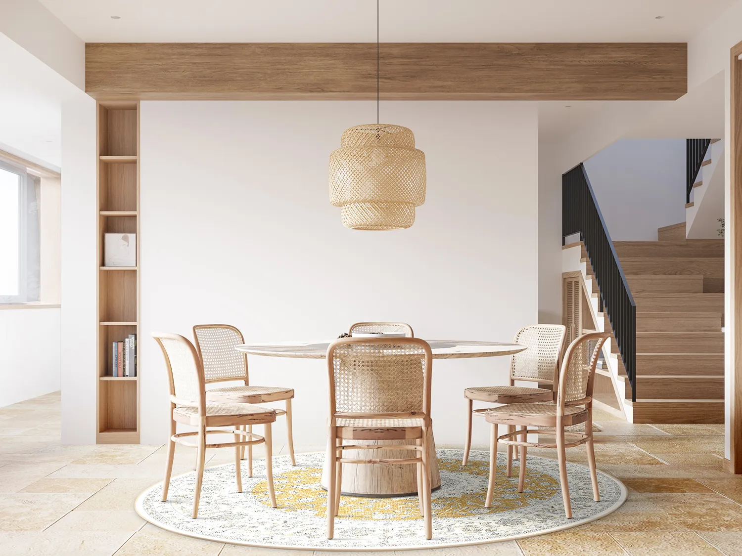 Rundt tæppe - Arabella (ochre)