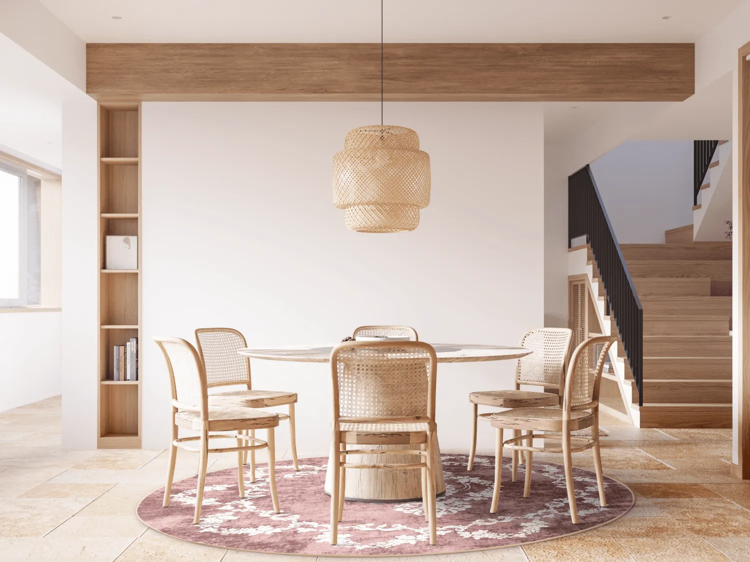 Rundt tæppe - Taknis (rød)