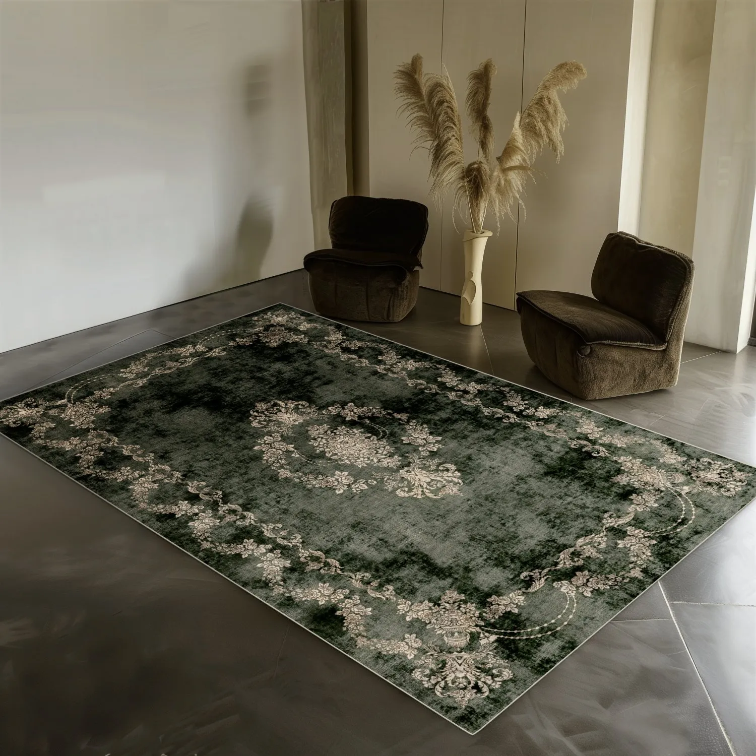 Wilton-tæppe - Taknis (mørkegrøn)