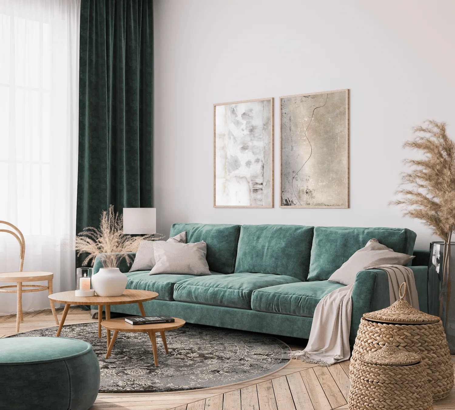 Rundt tæppe - Amaya (brun)