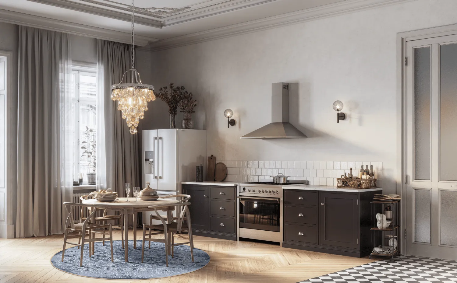 Rundt tæppe - Amaya (blå)