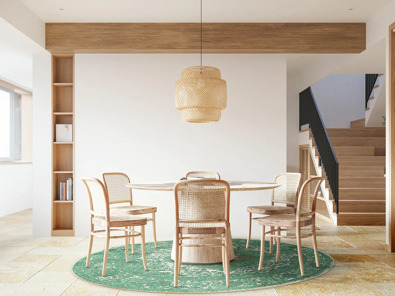 Rundt tæppe - Lainey (grøn)