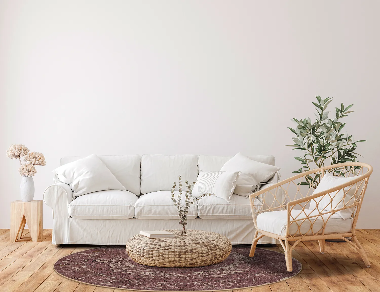 Rundt tæppe - Lainey (rød)