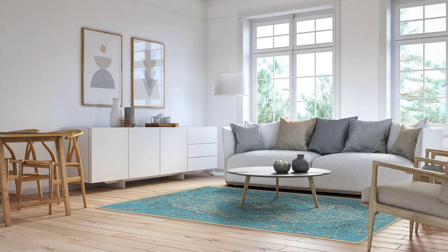 Wilton-tæppe - Lainey (blå)