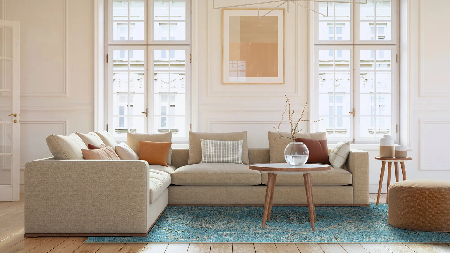 Wilton-tæppe - Lainey (blå)