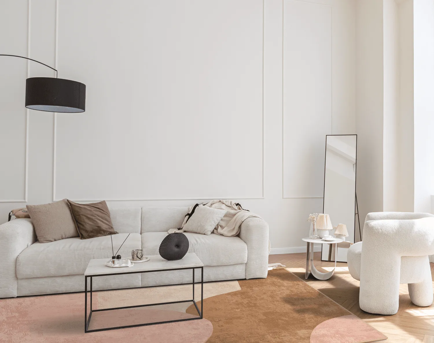 Wilton-tæppe - Lazio (beige/lyserød)