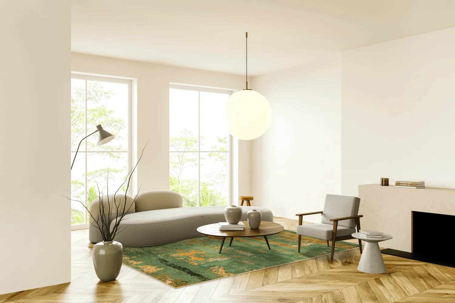 Wilton-tæppe - Domont (grøn)