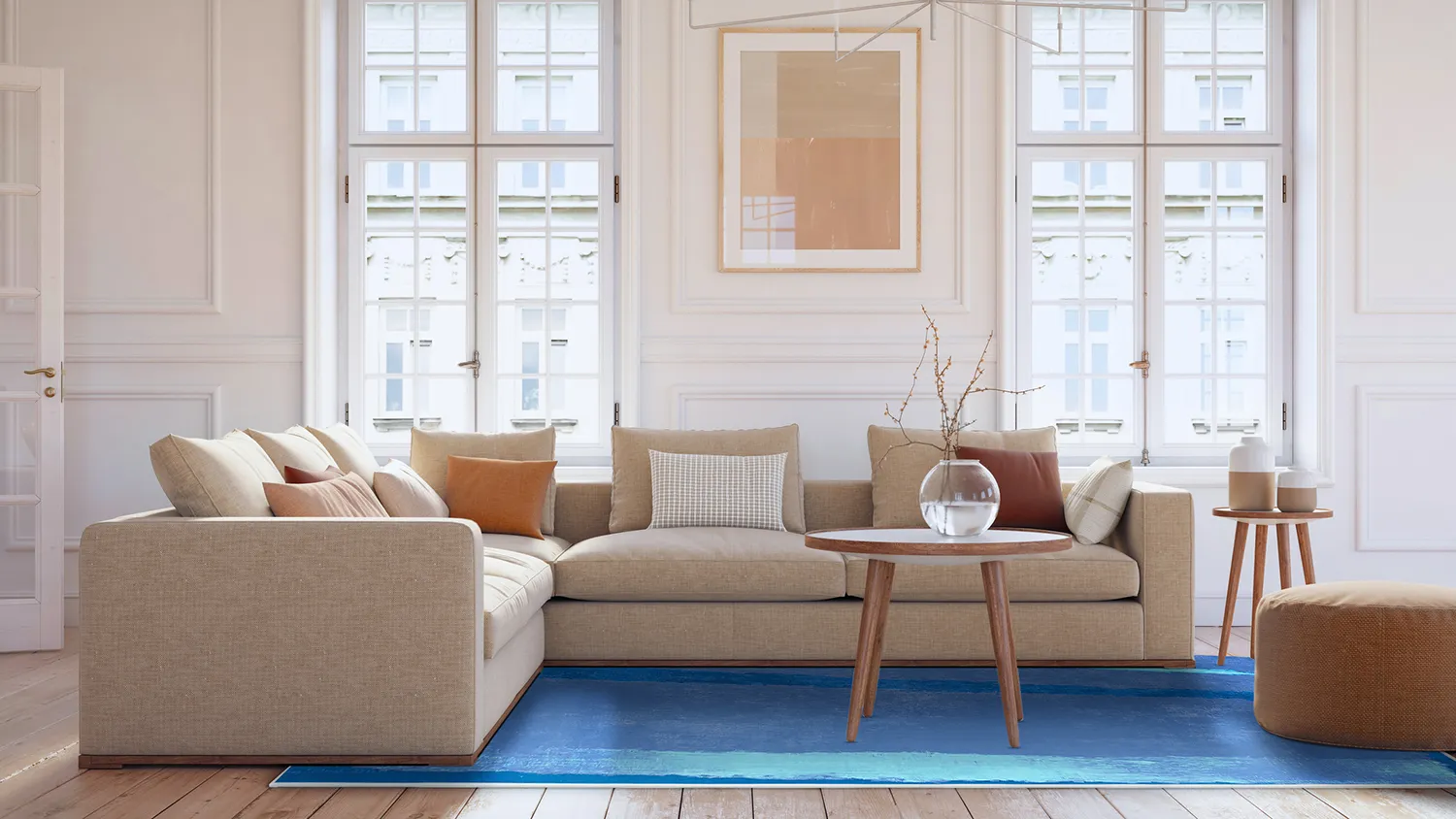 Wilton-tæppe - Asti (blå)