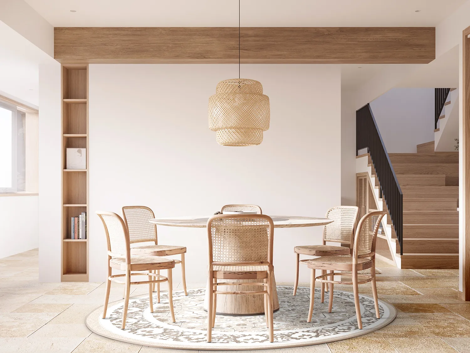 Runde tæpper - Ember (beige/grå)