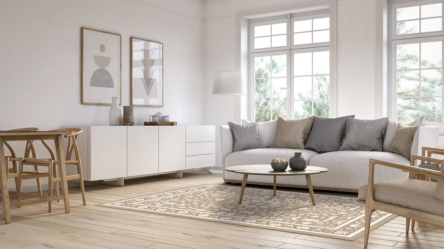 Wilton-tæppe - Ember (beige/offwhite)