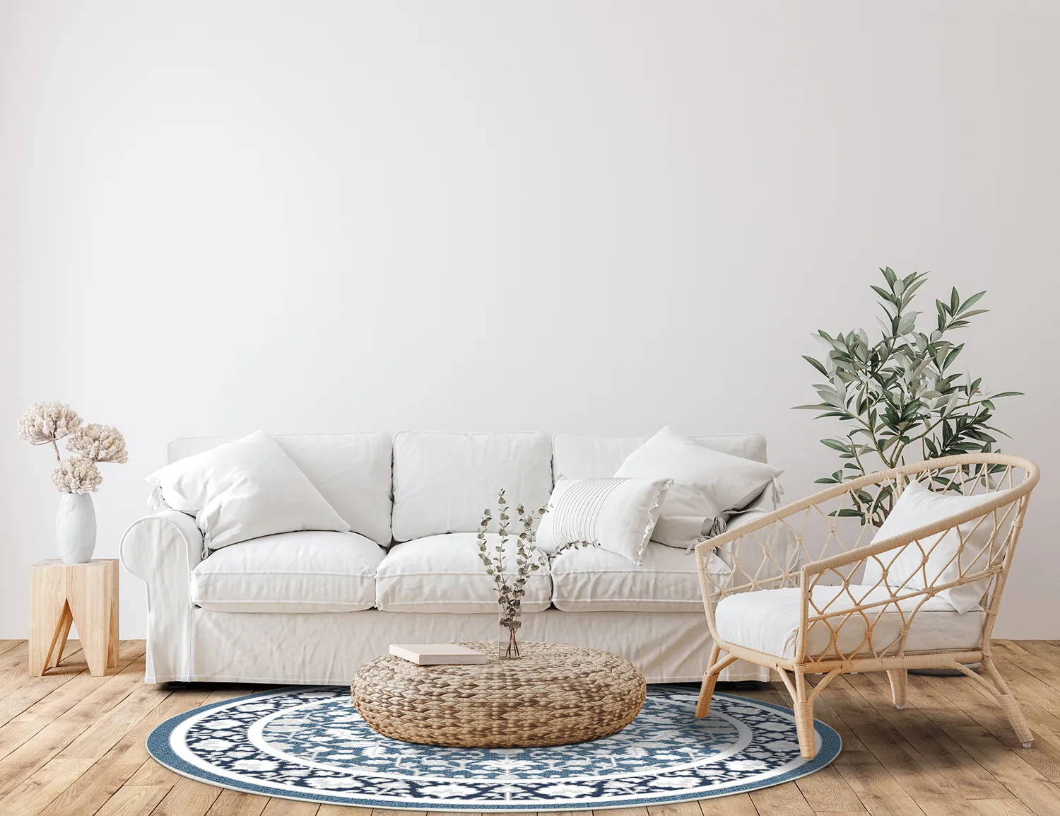 Runde tæpper - Ember (blå)