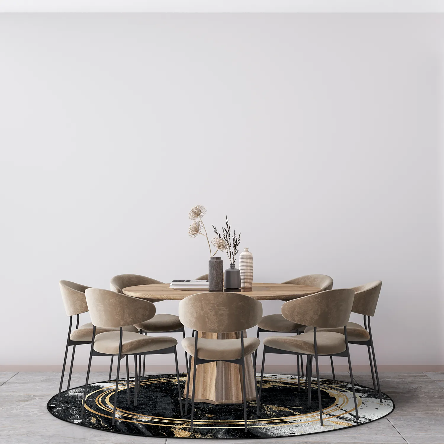 Runde tæpper - Emery (sort)