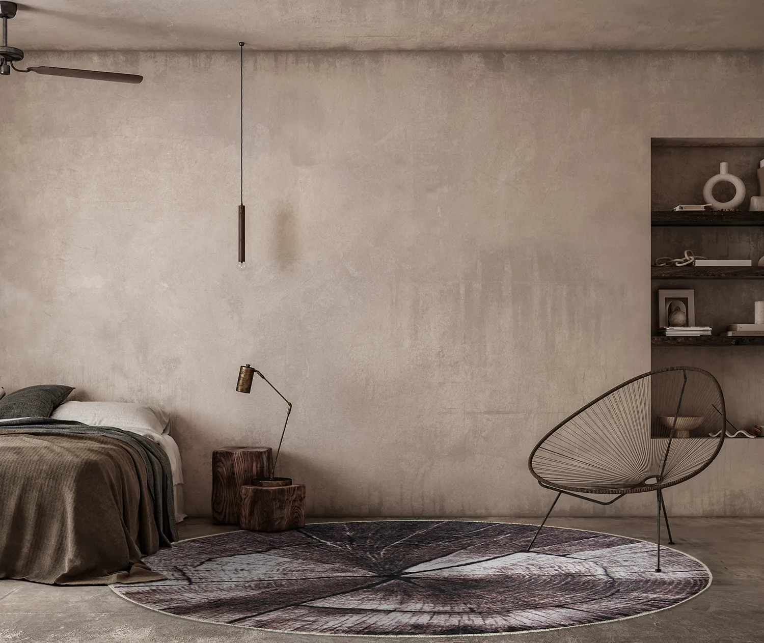 Rundt tæppe - Event (grå)