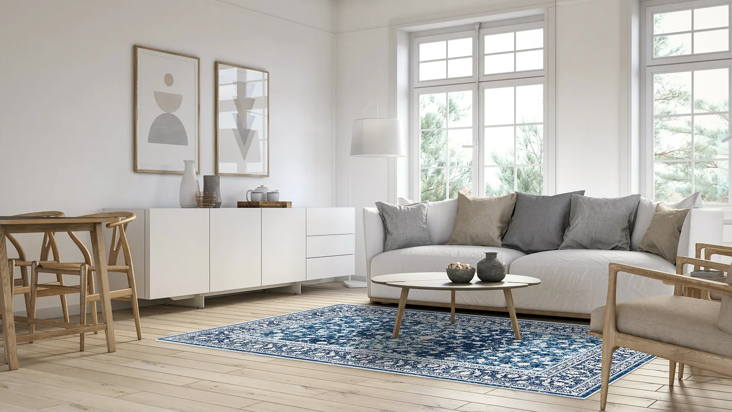 Wilton-tæppe - Genesis (blå)