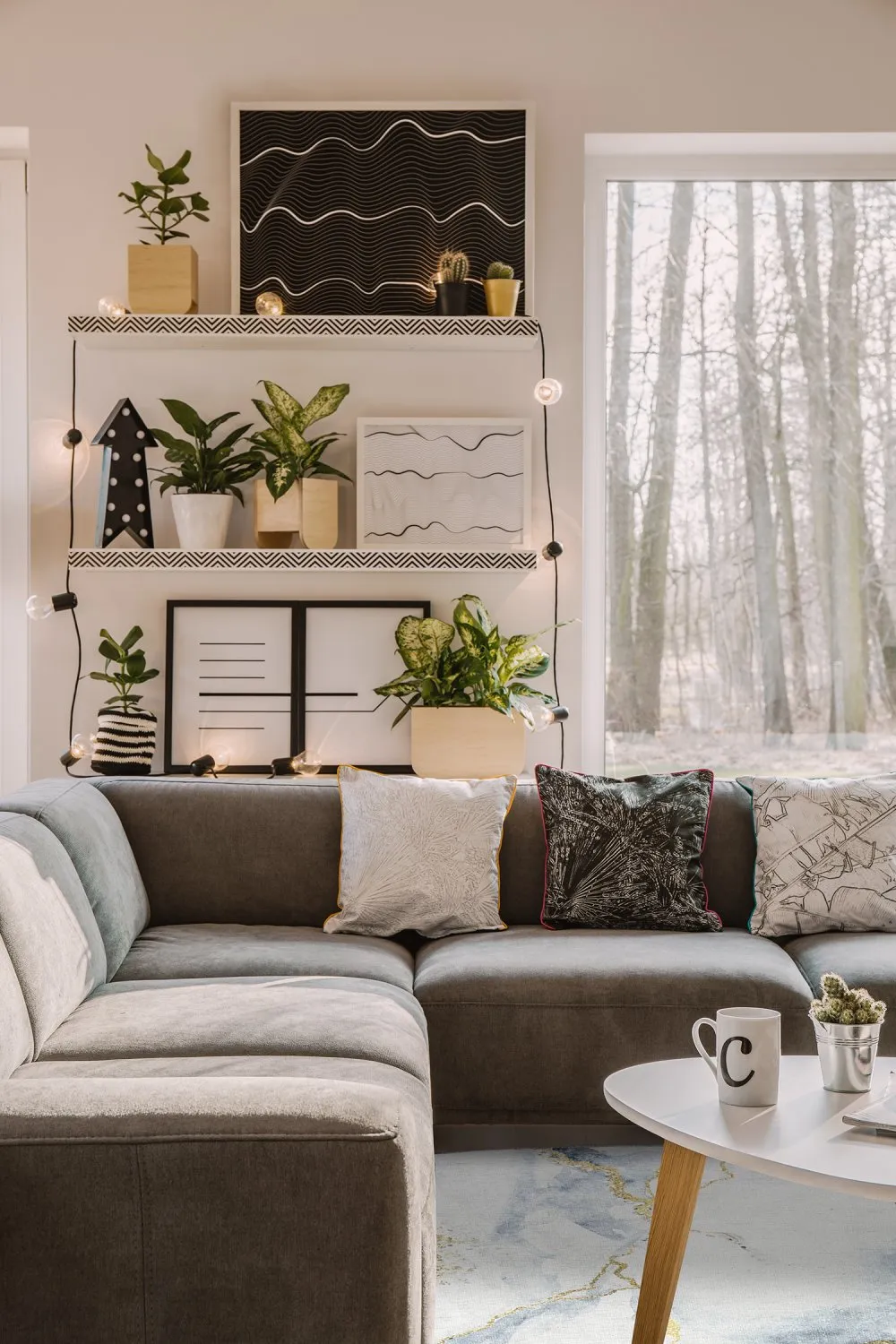 Rundt tæppe - Genova (hvid)