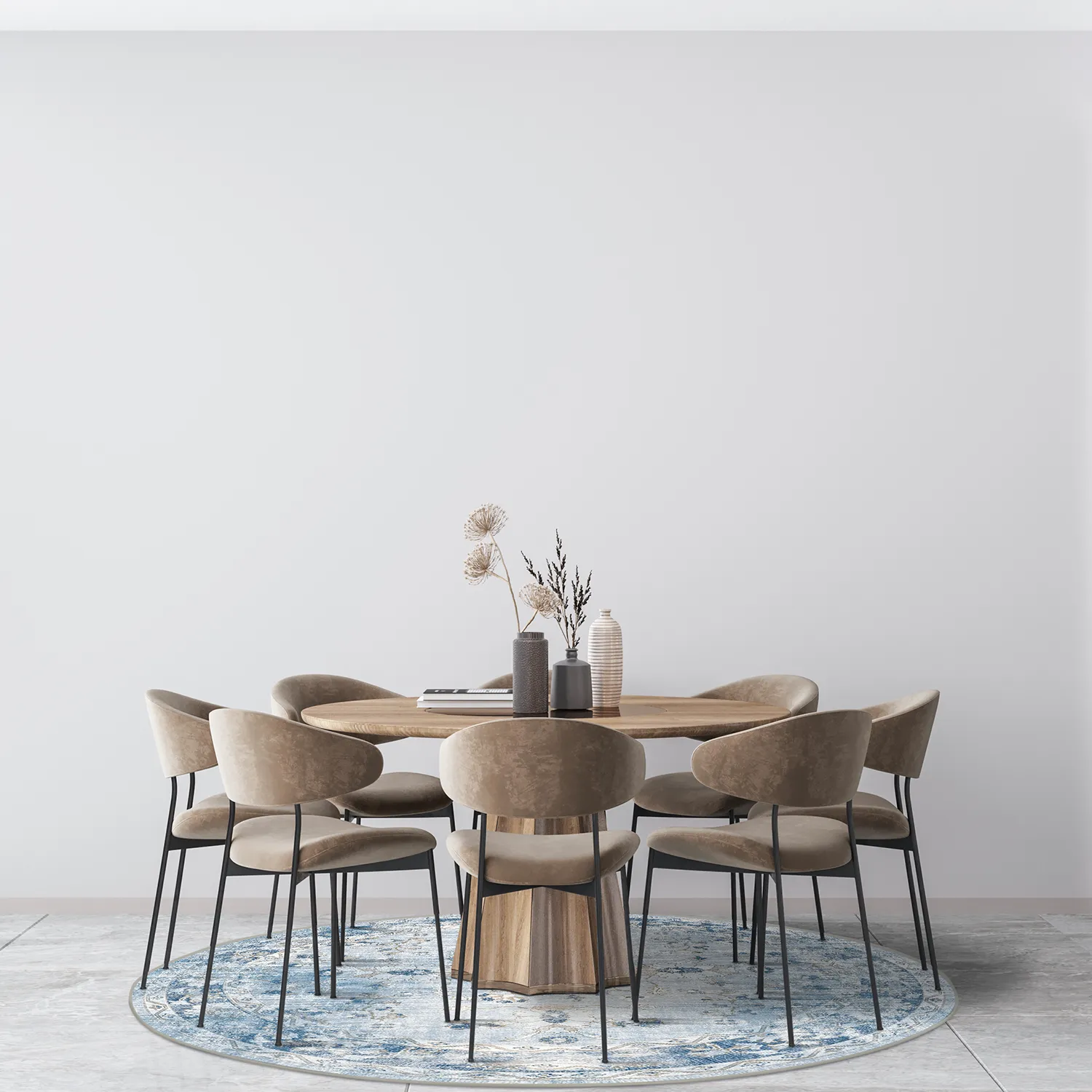 Runde tæpper - Gombalia (lyseblå)